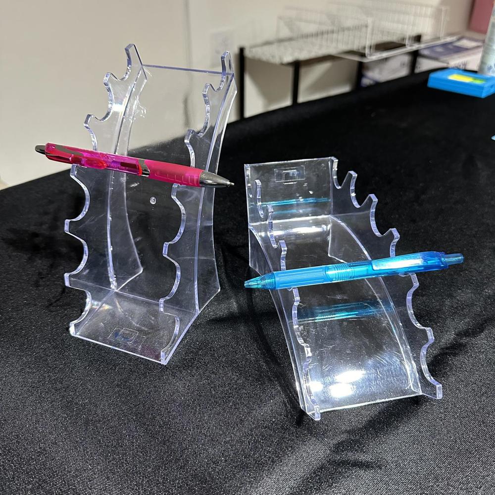 Horizontal 6 Slot Display Stands Acrylic Holder for Pen Makeup Brush